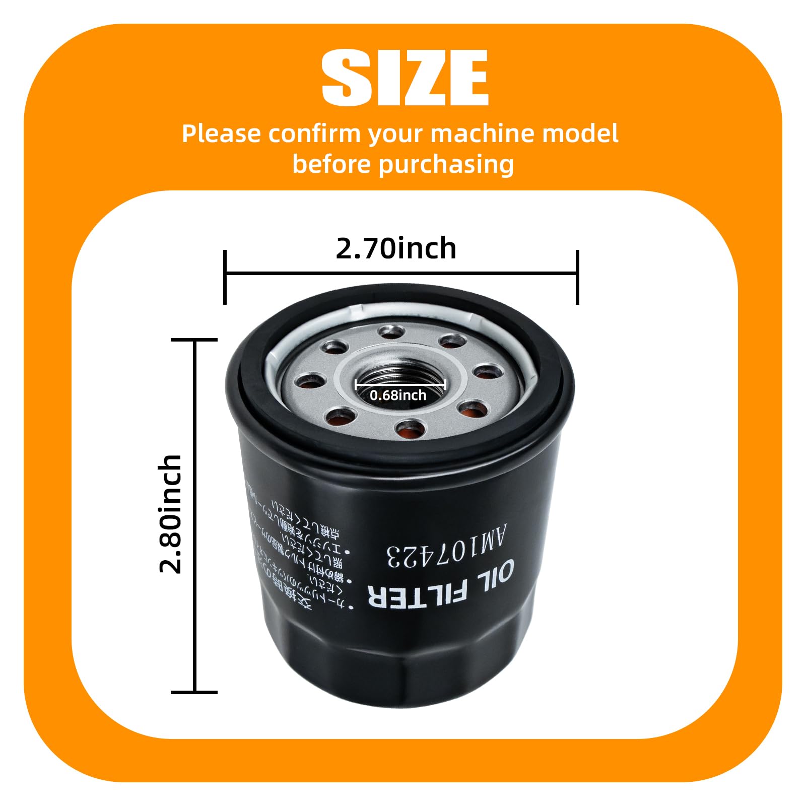 Generic AM107423 oil filter kit compatible with multiple Kawasaki and Club Car engines.