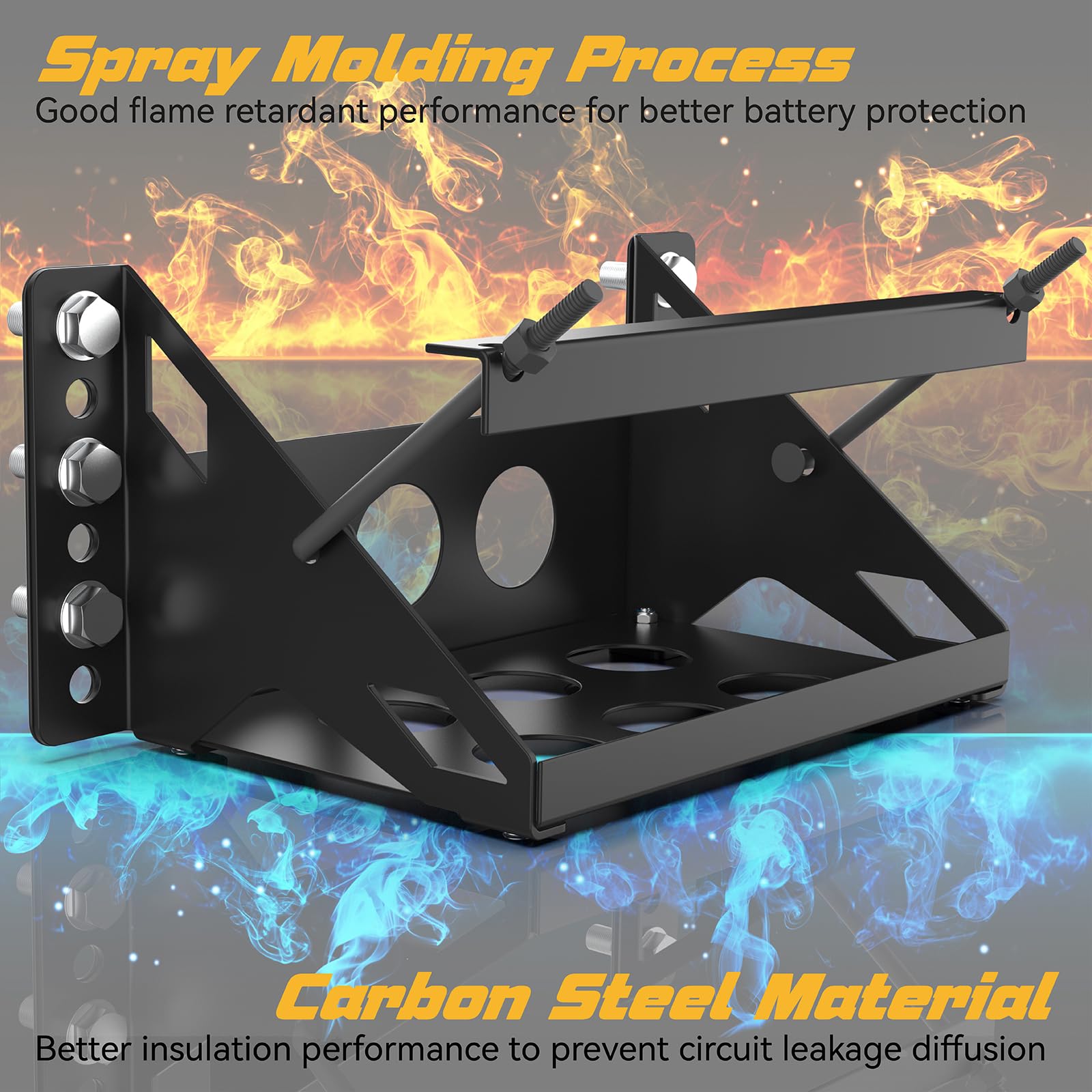 Ventilation holes on the tray promote airflow and heat dissipation.