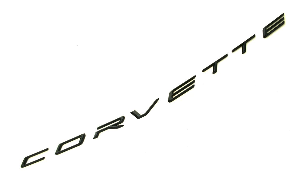 Generic C8 rear emblem in glossy black enhances exterior styling.