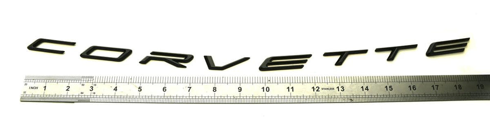 Weatherproof ABS badge withstands outdoor use on Corvette C8.