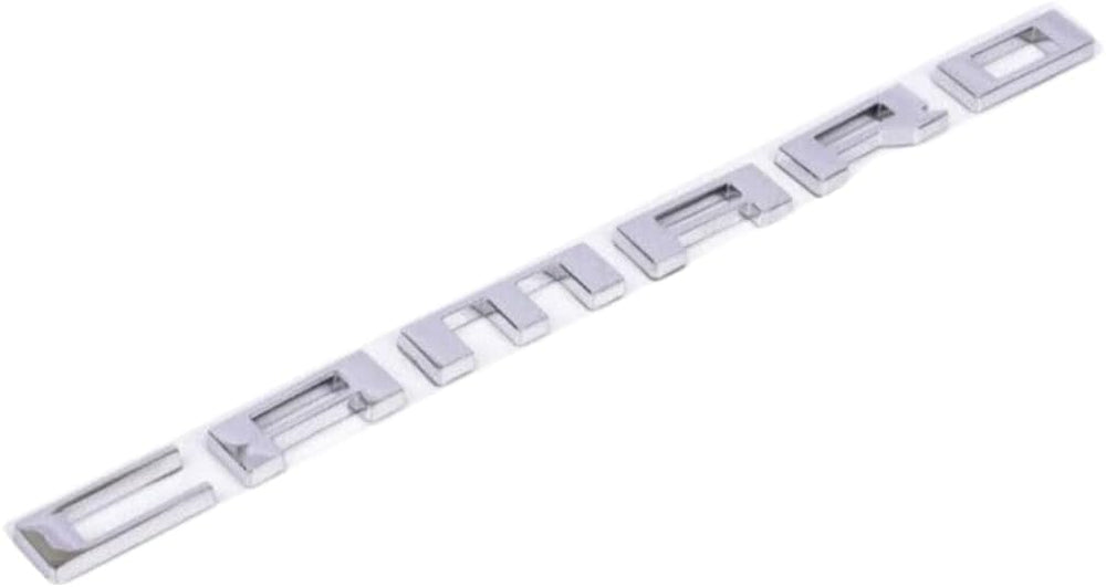Generic Camaro chrome-detail emblem close-up emphasizes premium finish
