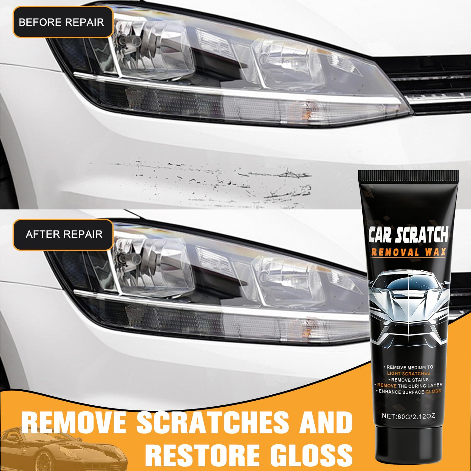 Generic car detailing kit includes 60g tube for quick, convenient touch-ups