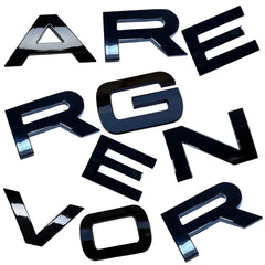 Generic car emblem 3D raised letters on front-grill for bold, weather-ready style