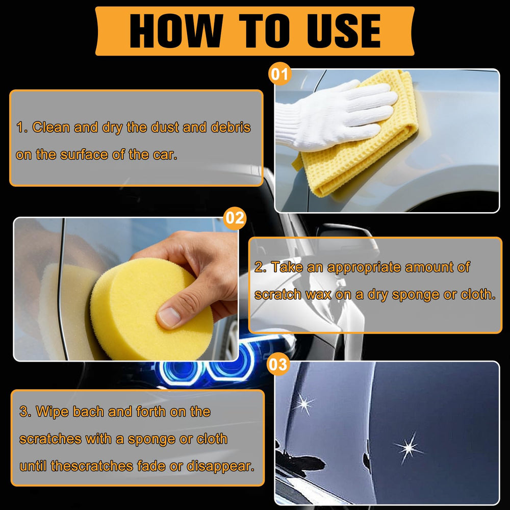Generic wax application in circular motions blends new with existing paint