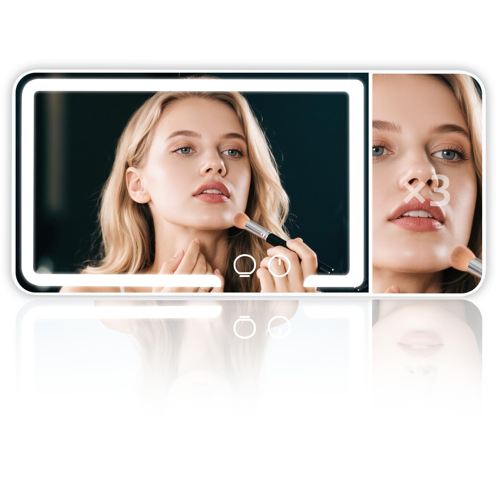 Generic car sun visor makeup mirror main view for quick touch-ups on the go