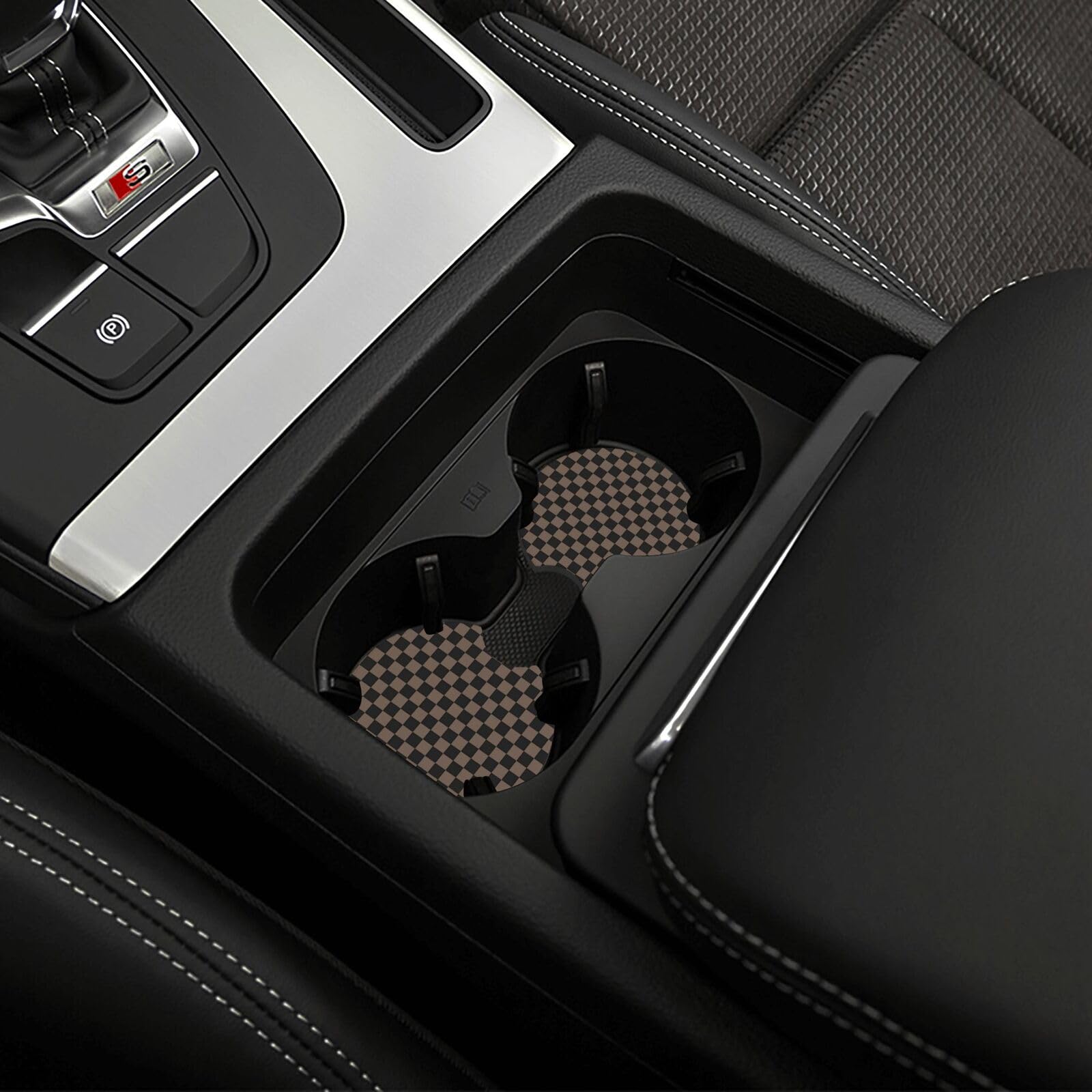 Generic checkered steering wheel cover easy to install and wash for quick upkeep.