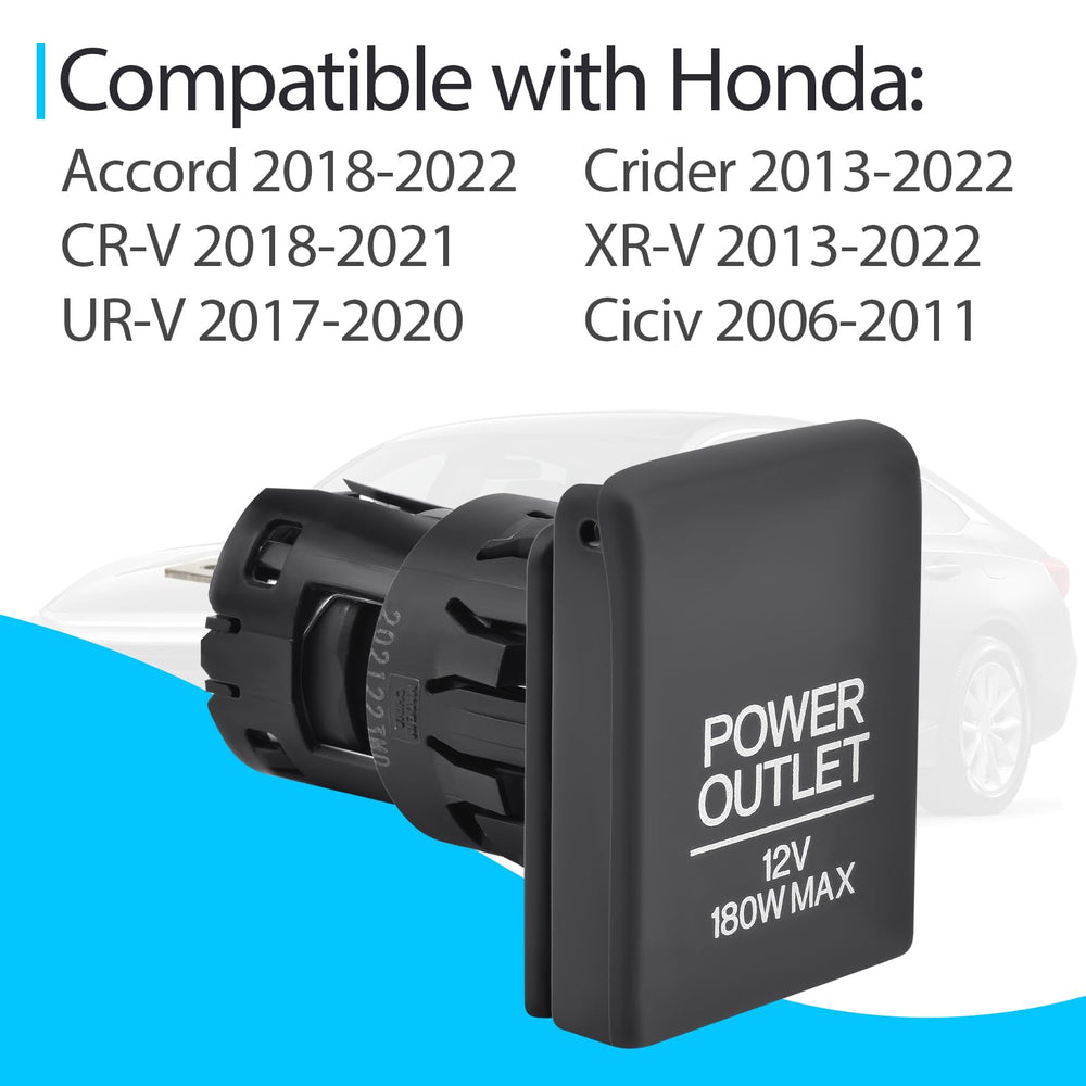 Generic cigarette-lighter power socket outlet for Honda Civic; ideal for charging on the go.