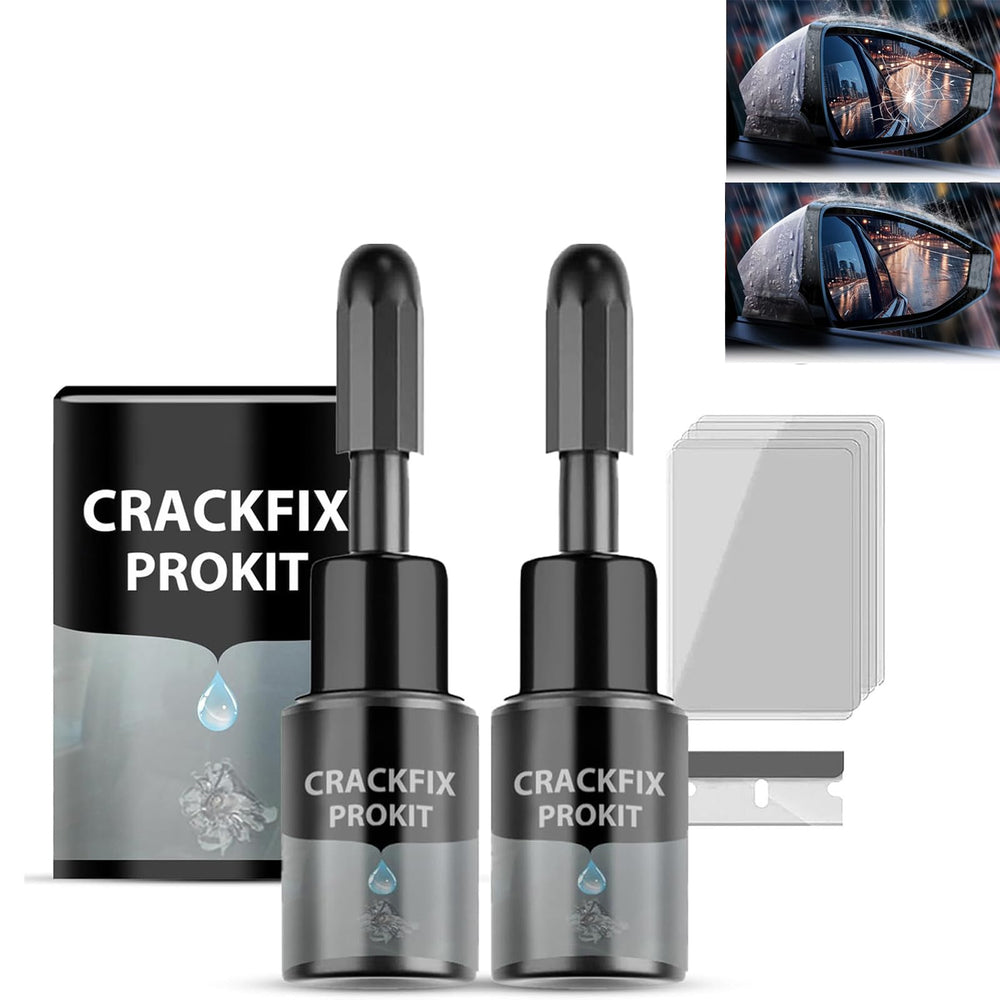 Generic Crack Fix Pro Kit Windshield Repair Fluid shows crystal-clear resin for invisible repairs.