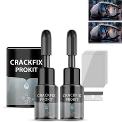 Generic Crack Fix Pro Kit Windshield Repair Fluid shows crystal-clear resin for invisible repairs.