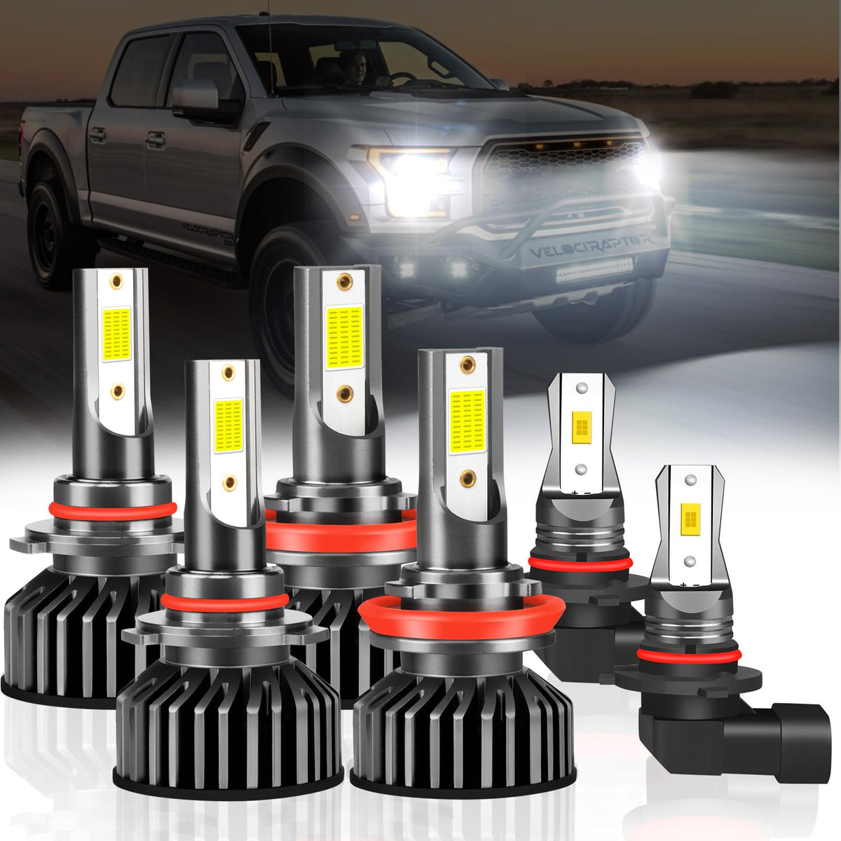 Generic Dodge Ram 9005 fog light bulbs with 6500K cool white illumination for clearer visibility