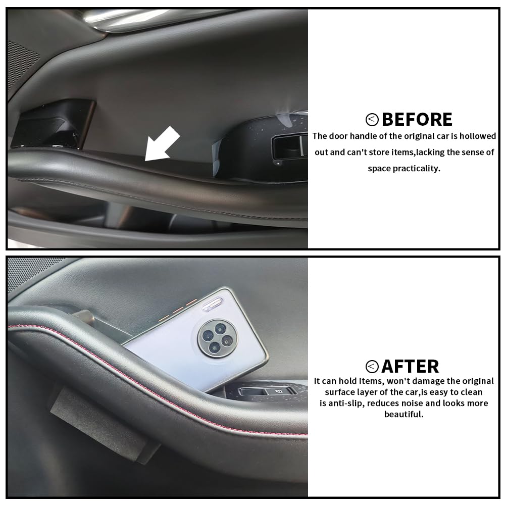 Generic Mazda 3 Axela door handle storage box rear-left view maximizes pocket space