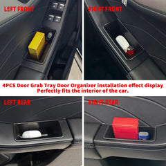 Generic door side storage box rear right keeps interior tidy and accessible