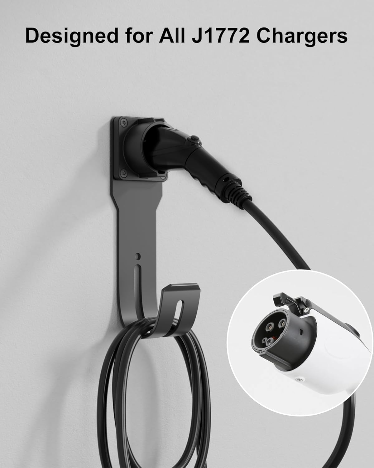 Generic EV charger cable organizer keeps the charging area neat and accessible.