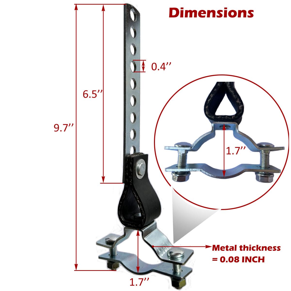 Generic exhaust hanger fits 1.25 to 1.75 inch pipes, versatile use