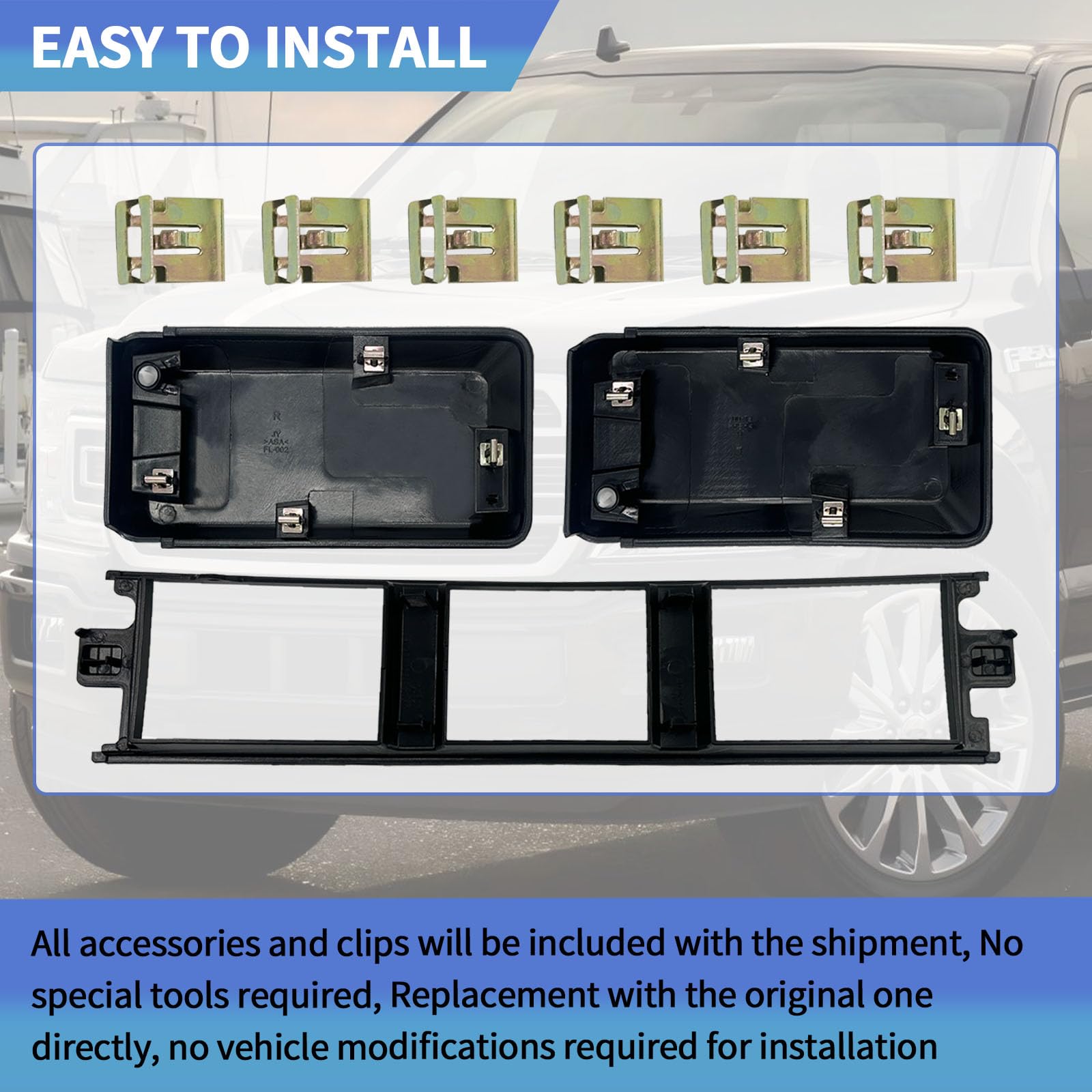 Generic Front Bumper End Cover set includes two end caps for balanced fit.