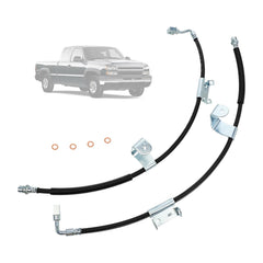 Generic front passenger brake hose visible, illustrating durable oil-resistant construction for daily driving