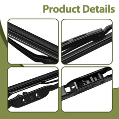 Generic front wiper blades use durable rubber for long-lasting use.
