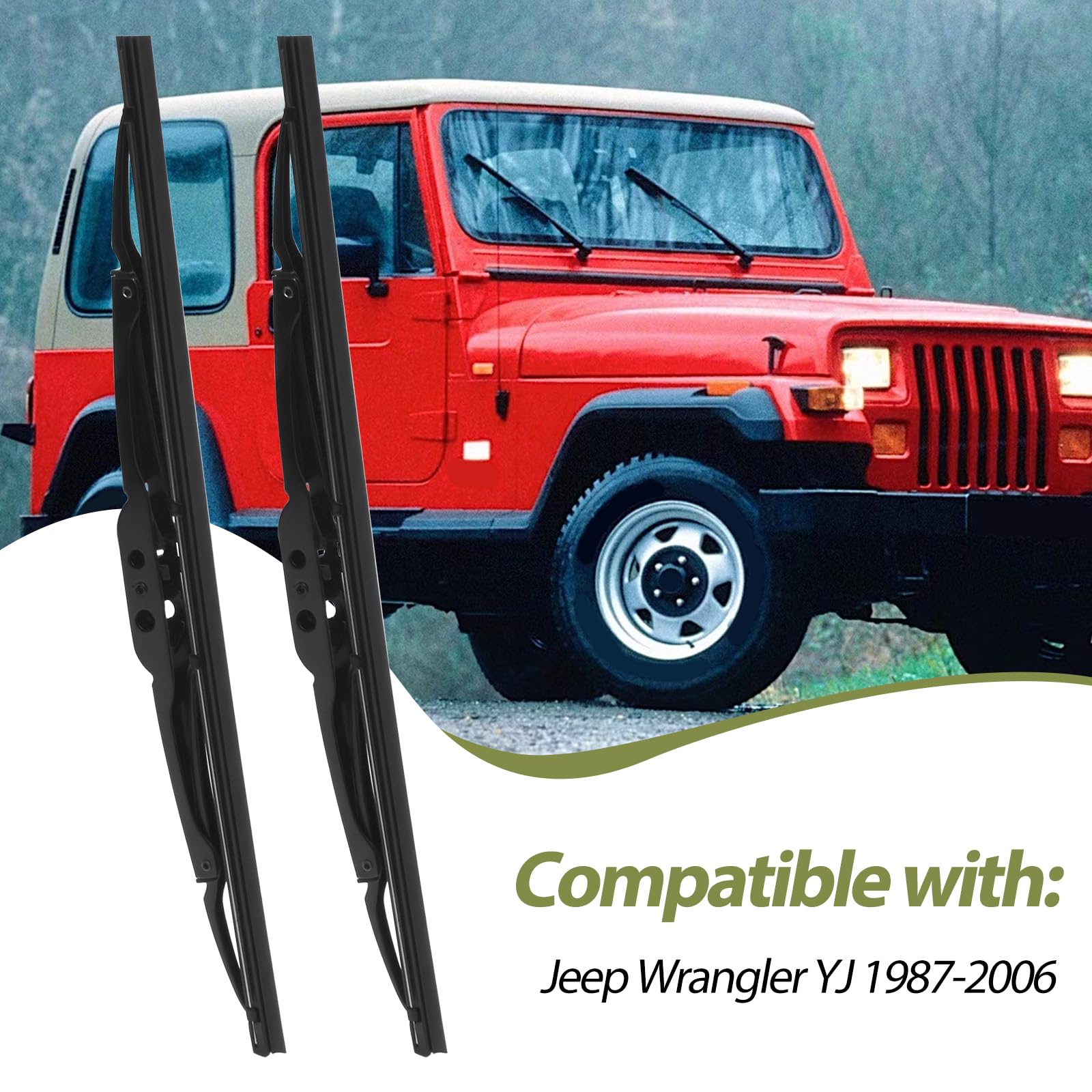 Generic front wiper blades with quiet operation for smoother driving in rain.