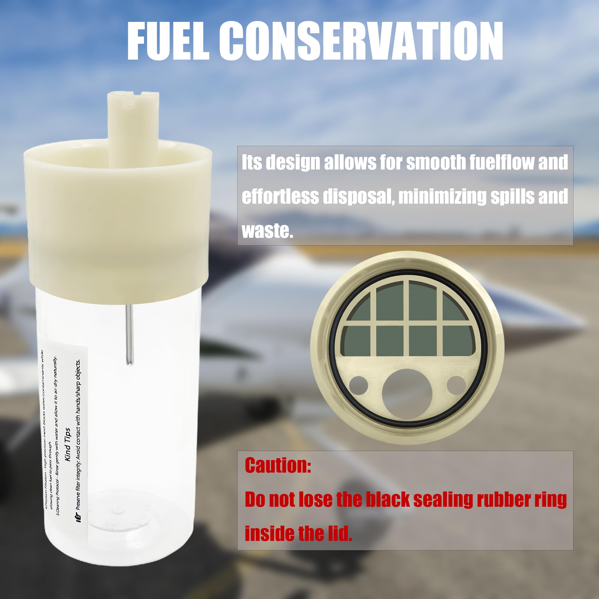 Generic Fuel Sample Separator Screen highlights water and debris for reliable checks