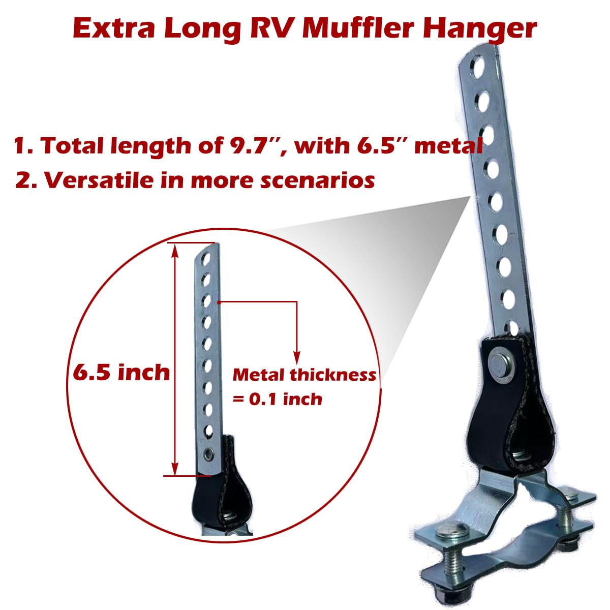 Generic generator muffler hanger in packaging, ready to install