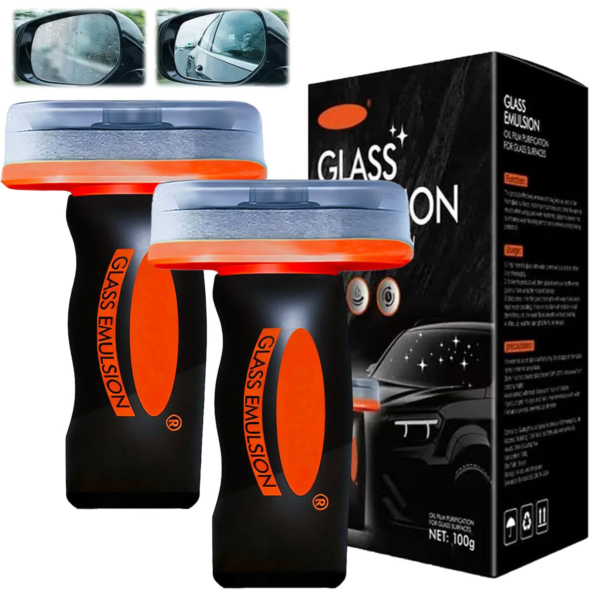 Generic Glass Emulsion Cleaner removes windshield oil film for crisper visibility.