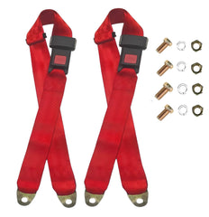 Generic 2-pack seat belt pads close-up in red, adding comfort to golf cart rides.