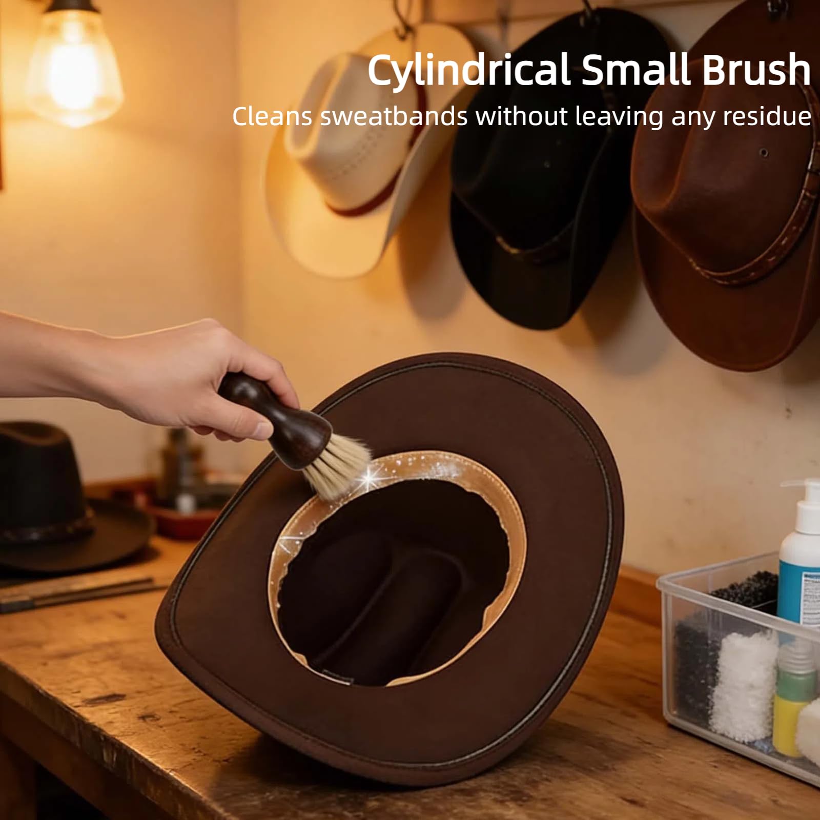 Generic hat brush kit black felt hat cleaning sponge for felt care.