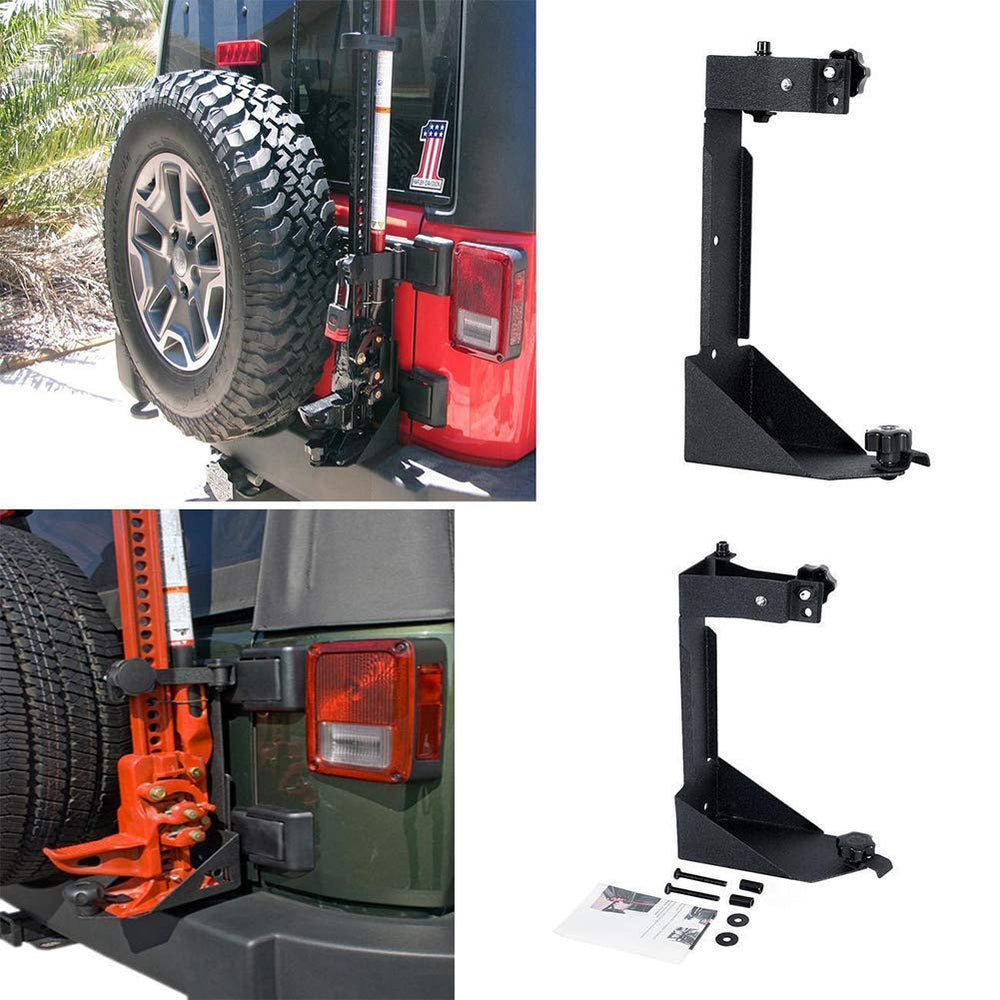 Generic high lift jack mount bracket closeup in black finish highlighting sturdy construction