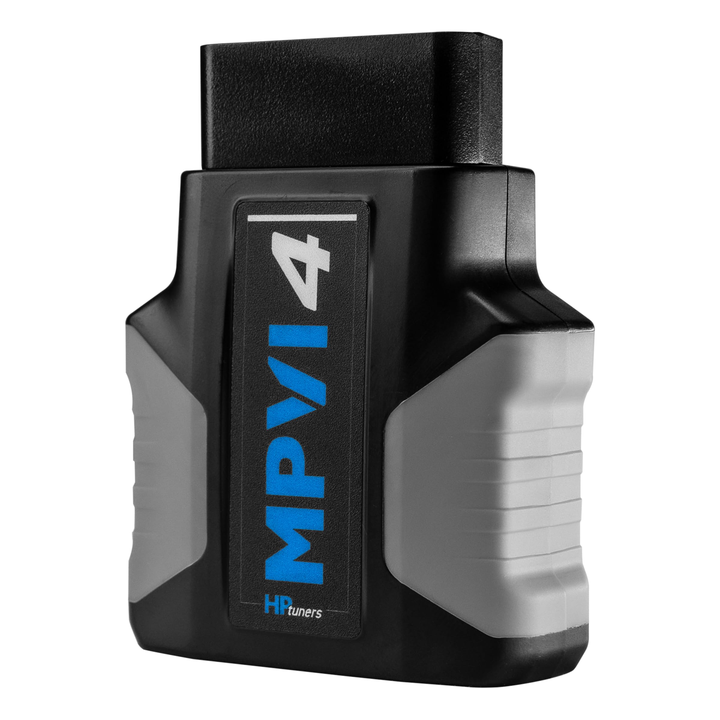 Generic HPT MPVI4 diagnostic tool front view with rugged OBDII fitment for garage use