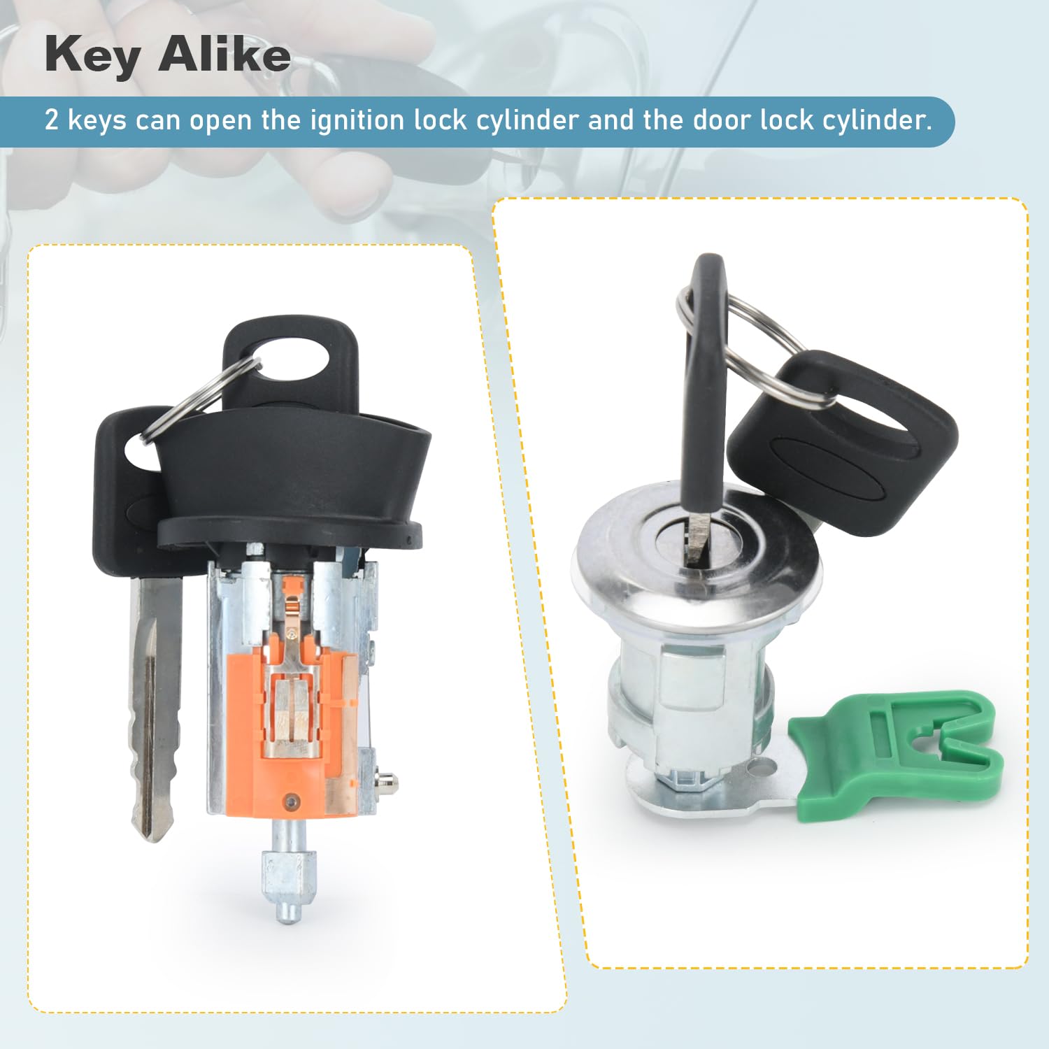 Generic ignition kit with two keys; convenient replacements for everyday use.