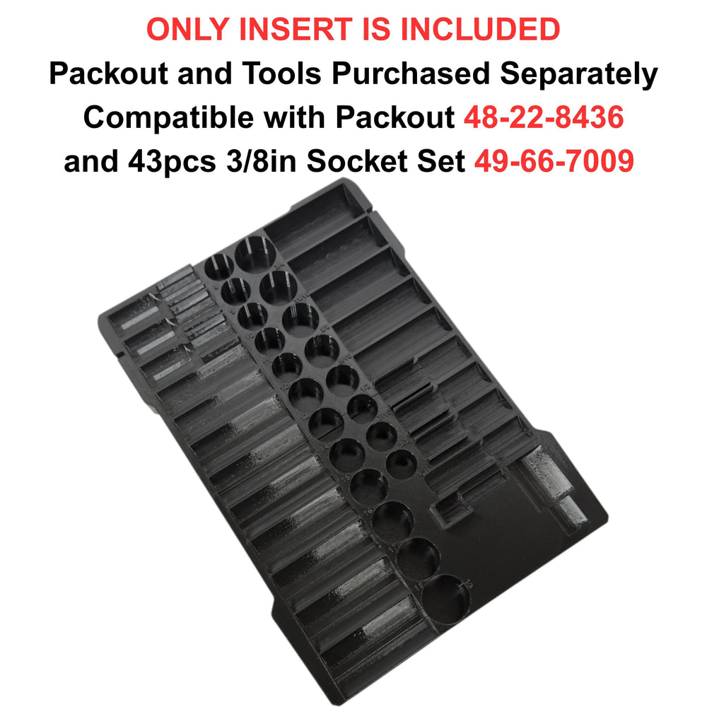 Generic Shockwave 43-piece layout shows each socket in its dedicated spot for quick checks