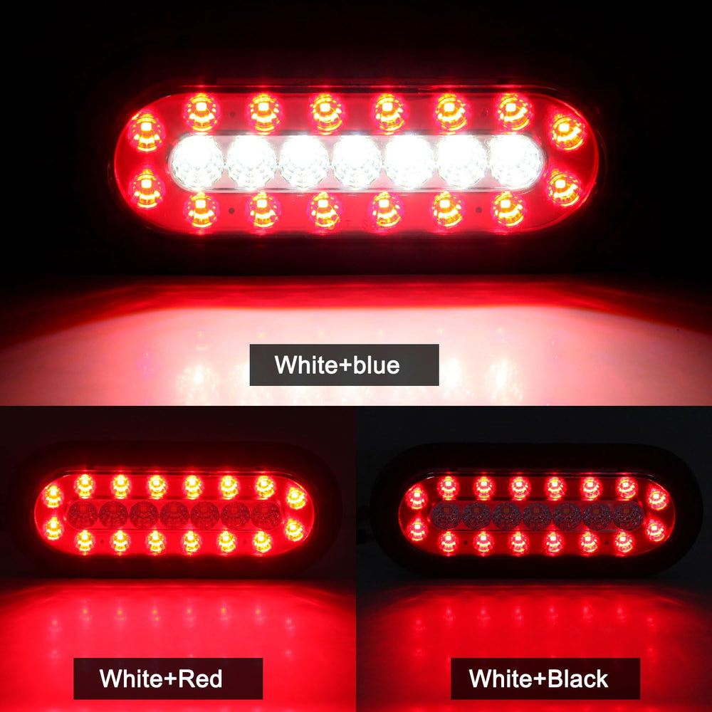 Generic trailer light showing red outer ring LEDs for bright signaling