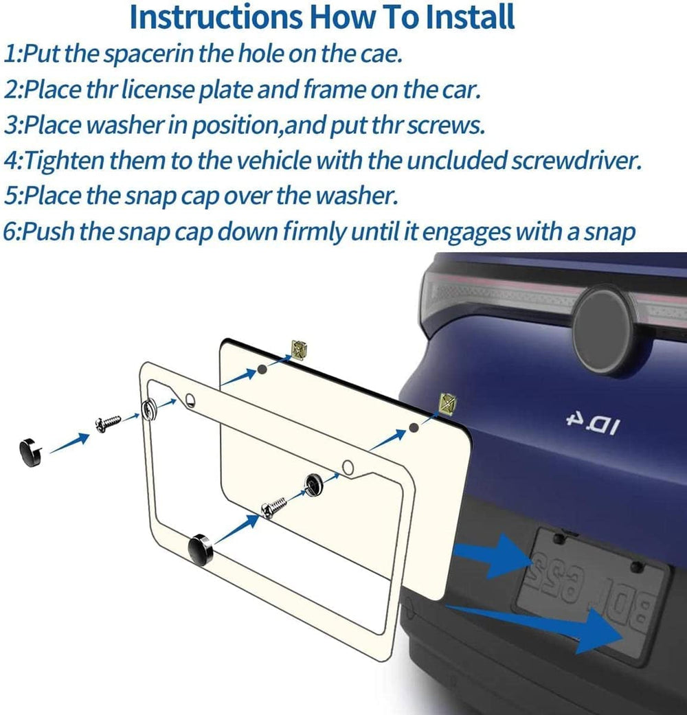 Generic license frame 2-hole assembly demonstrates compatibility with standard plates.