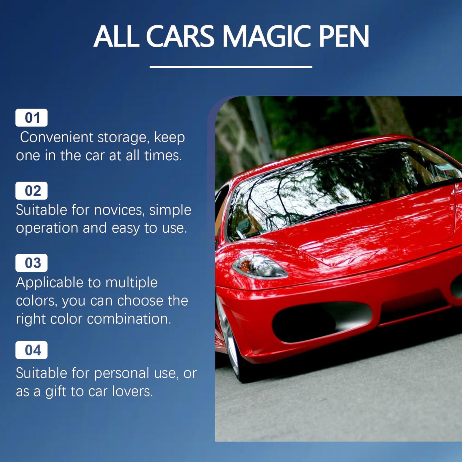 Generic Magic Car Scratch Removal Pen packaging showing a two-piece kit.