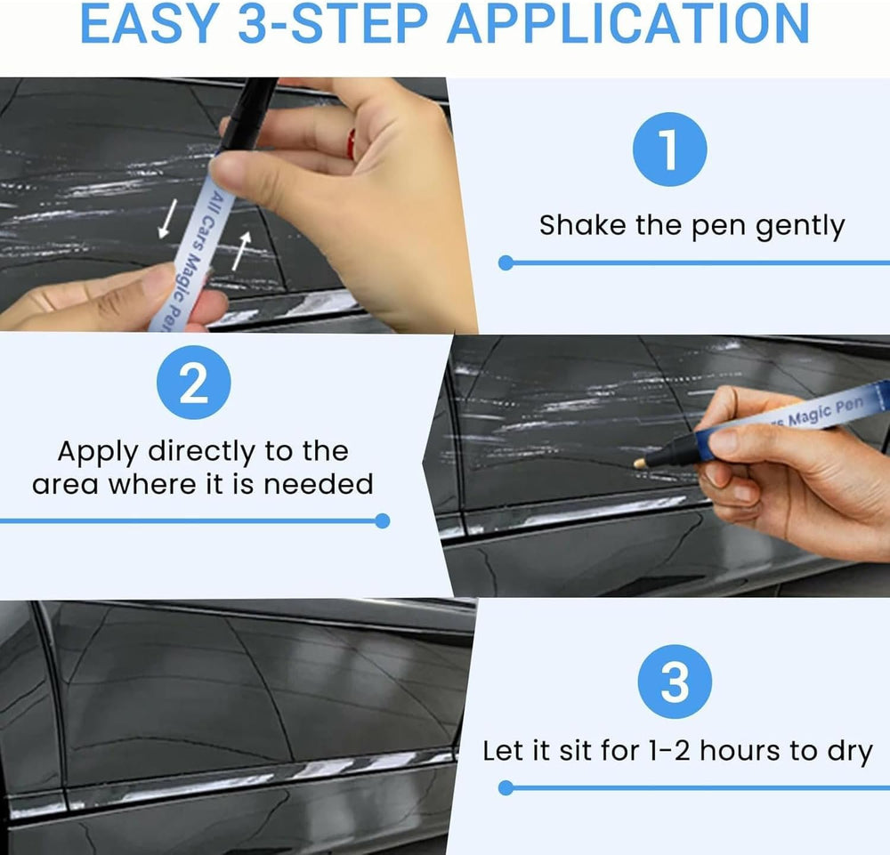 Generic Magic Car Scratch Removal Pen kit with wipe cloth for final polish.