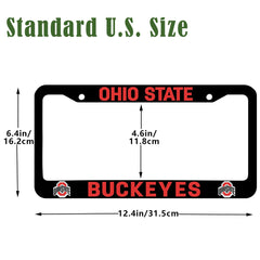 Generic OSU license frame in matte black, rear view, corrosion-resistant finish.