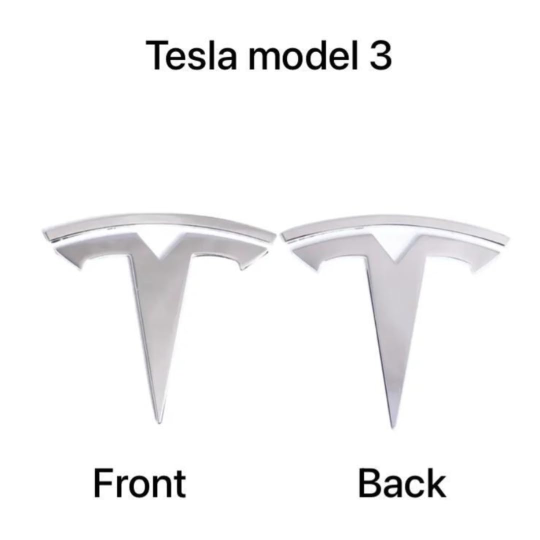 Generic Model 3 chrome rear trunk badge delivers cohesive styling and weather-resistant shine.