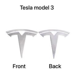 Generic Model 3 chrome rear trunk badge delivers cohesive styling and weather-resistant shine.