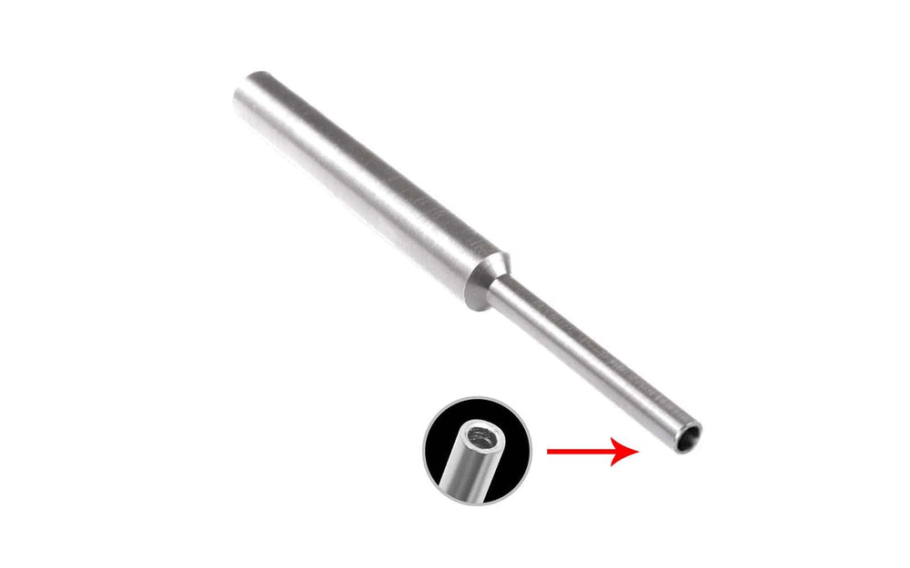 Generic MTS convex-tip pin punch securely engages round brake pins.