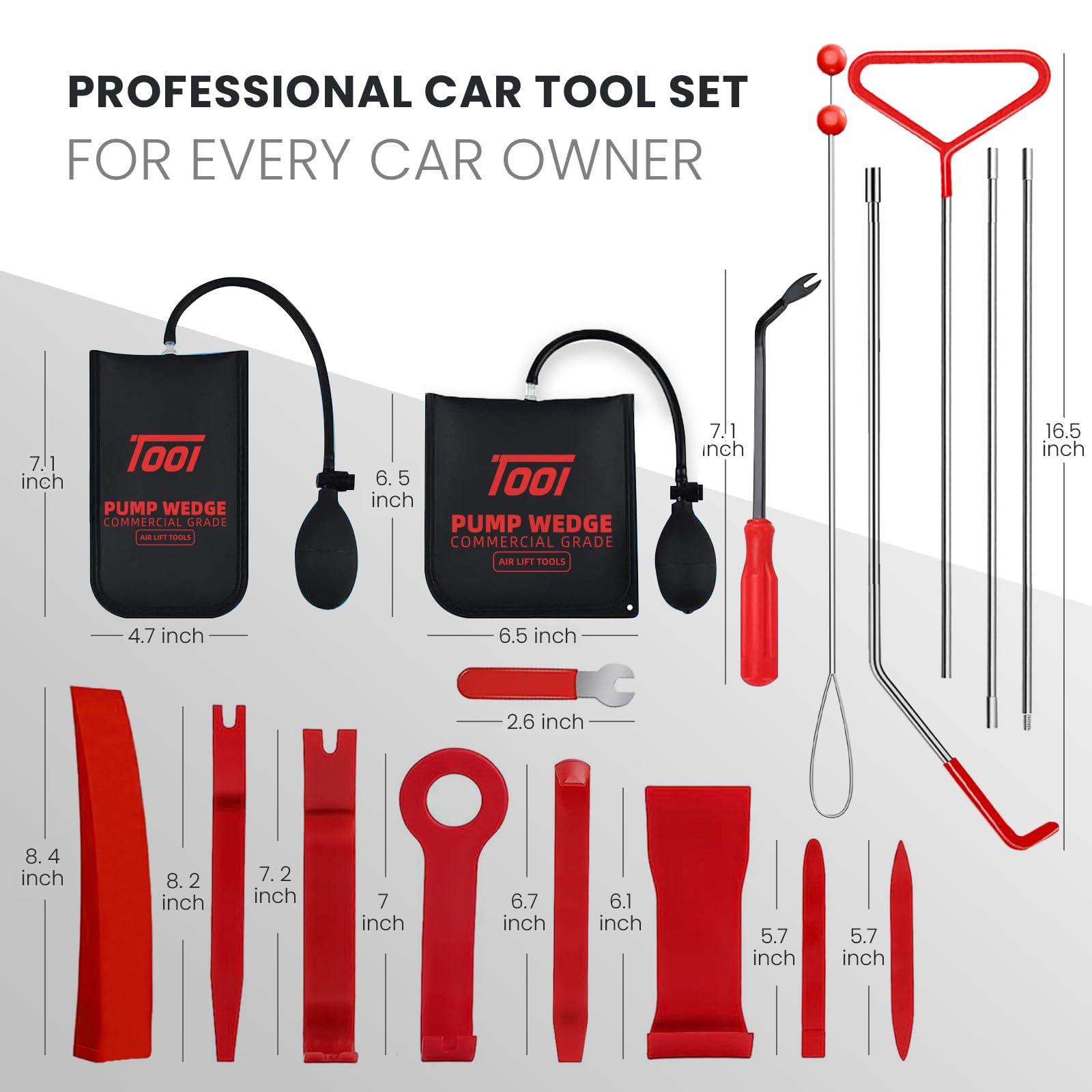 Generic multi-purpose tool puller set parts layout shows modular components
