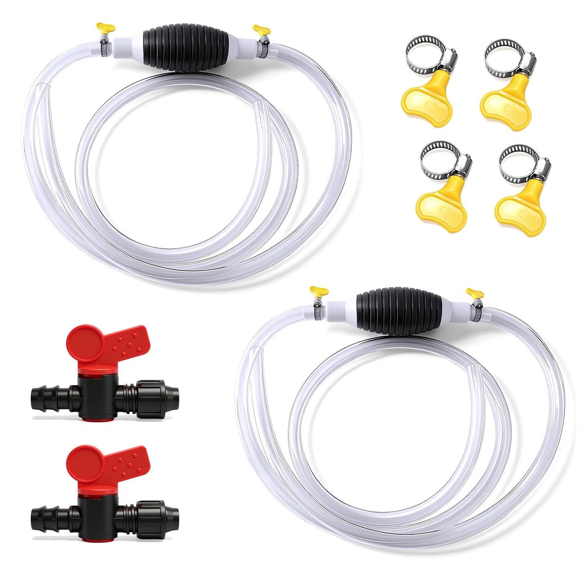 Generic 2Pcs siphon pump close-up showing compact design for fast liquid transfer.