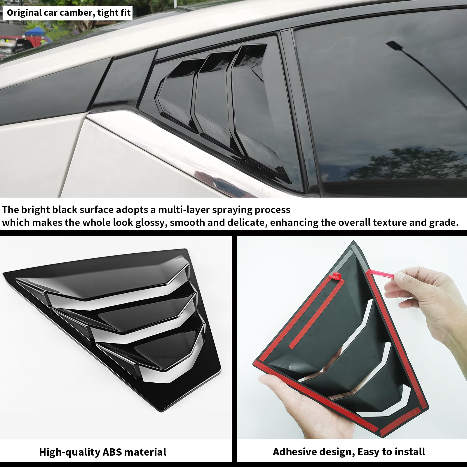 Generic Nissan Altima Teana louvers with adhesive-backed installation enable easy, residue-free fitting.