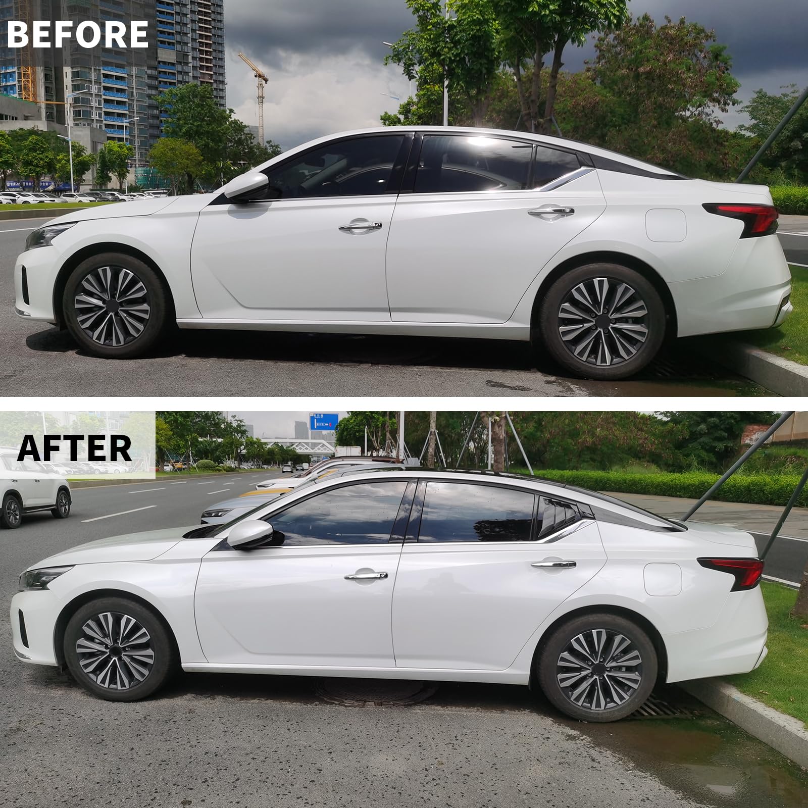 Generic Nissan Altima Teana exterior decor louvers block UV rays and reduce heat.