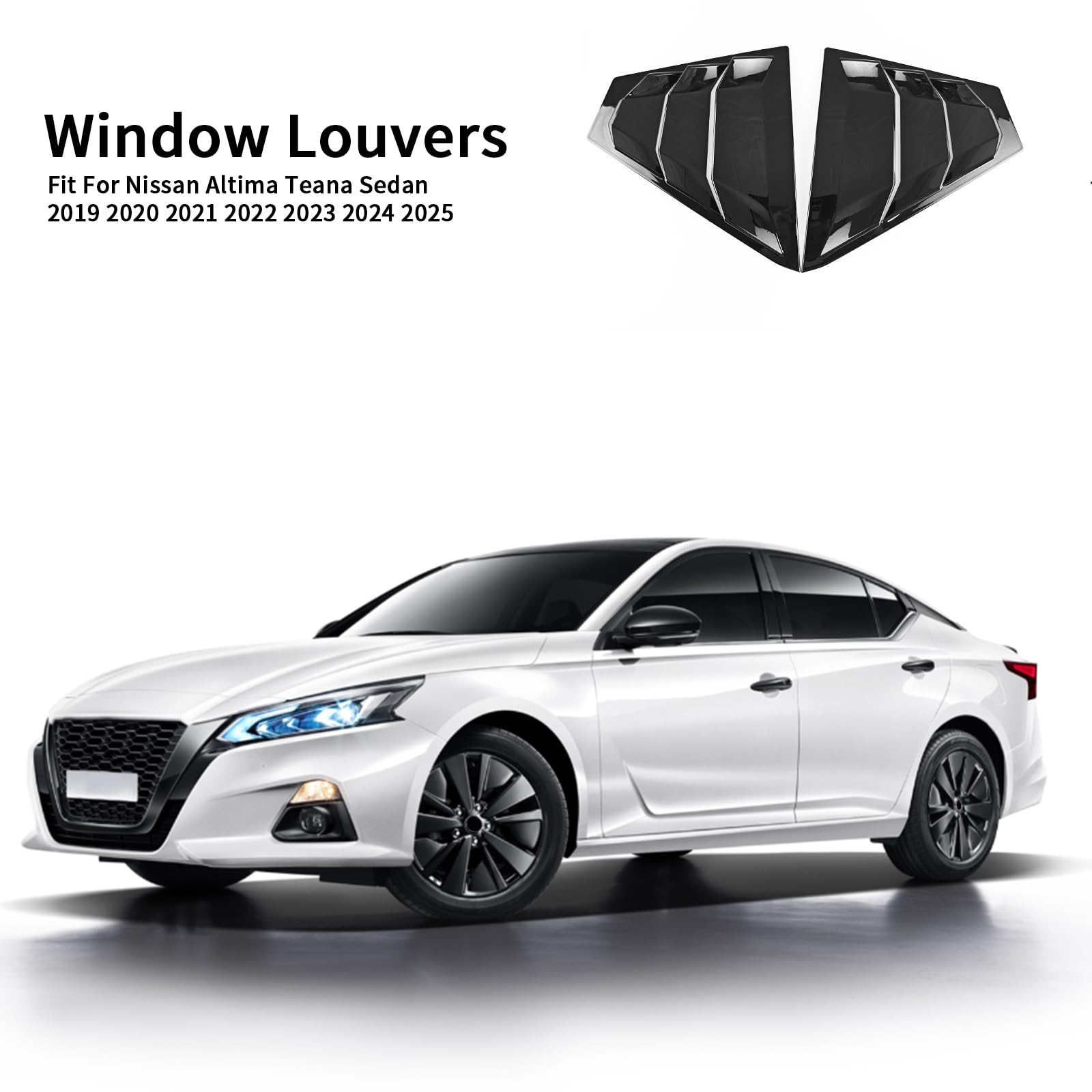 Generic Nissan Altima Teana rear louvers in carbon fiber color elevate styling.