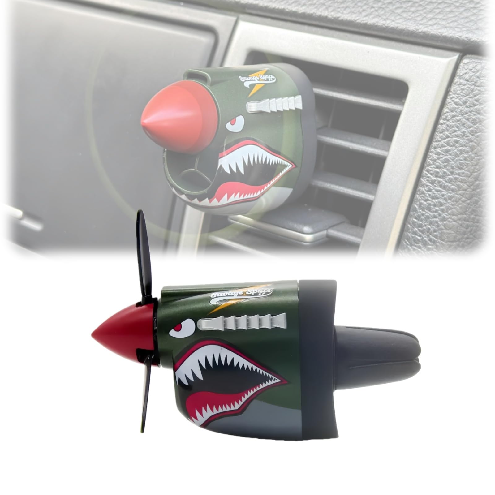 Generic P-40 Fighter vent decoration with spinning propeller for a nostalgic cockpit vibe.