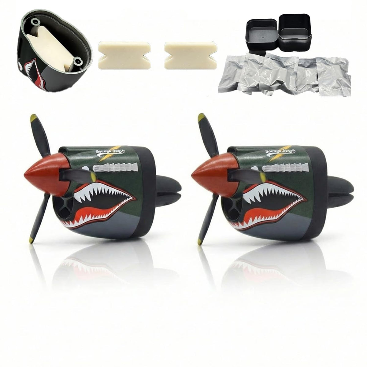 Generic P-40 Warhawk propeller spins with air for long-lasting fragrance diffusion.