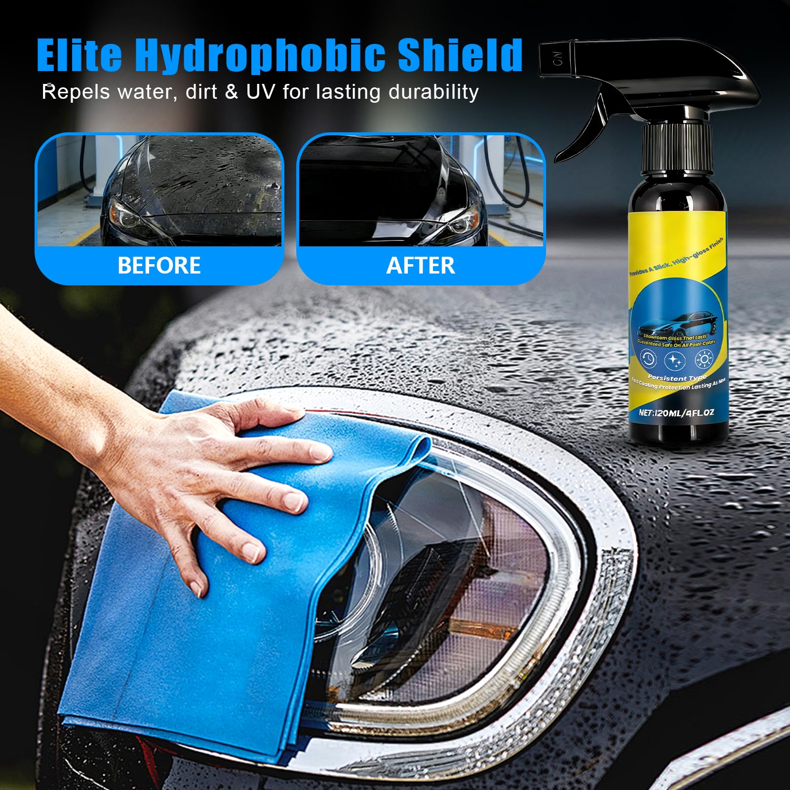 Generic Quick Coat spray eliminates dirt without rinsing for showroom finish