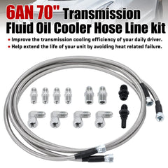 Generic stainless steel braided PTFE hose close-up for durability