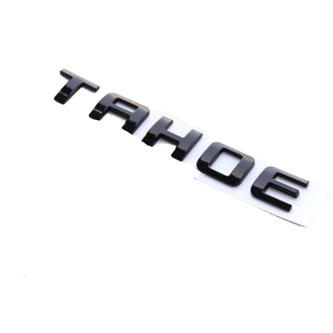 Generic Tahoe emblems close-up of ABS OEM material and precise lettering.
