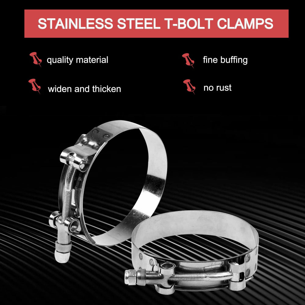 Close-up of 301SS clamp with rounded edges protects hoses